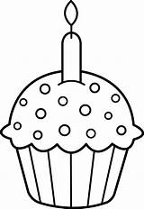 Cupcakes Cupcake Coloring Pages Candle Birthday Mouse Minnie Choose Board sketch template