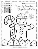 Number Color Gingerbread Worksheets Winter Kindergarten Math Preschool Activities Christmas Printable Madebyteachers Theme Numbers Printables Worksheet Man Colors Materna Scuola sketch template