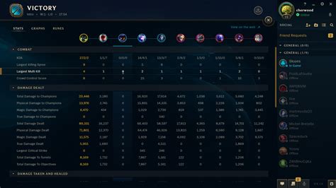 game stats league  legends interface  game