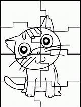 Coloring Puzzle Puzzles Pages Kids Color Para Cat Popular Library Coloringhome Creativity Recognition Ages Develop Skills Focus Motor Way Fun sketch template