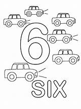 Number Coloring Pages Six Color Kids Printable Cars Sheet Colour Numbers Print Learn Bulkcolor Getcolorings Colors sketch template