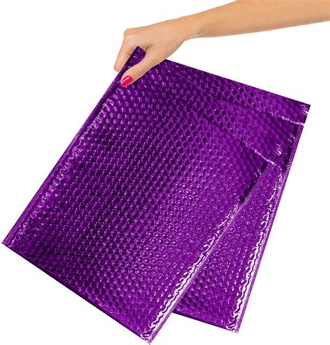pack metallic bubble mailers  purple padded envelopes    glamour bubble mailers