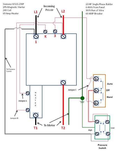 diagram wiring diagram  single phase motor starter mydiagramonline