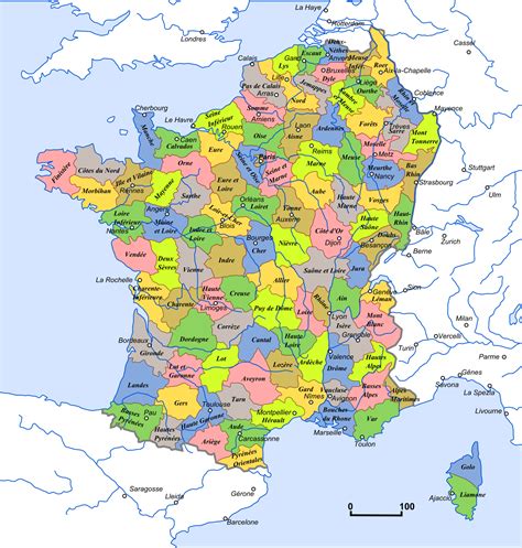 France Départements 1801 • Carte •