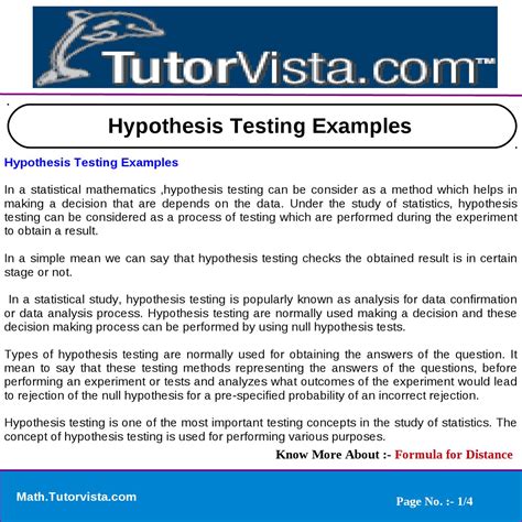 hypothesis testing examples  tutorvista team issuu