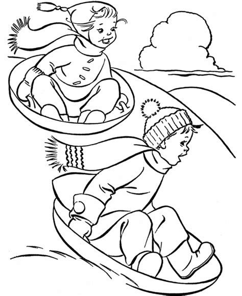 printable winter scene coloring pages