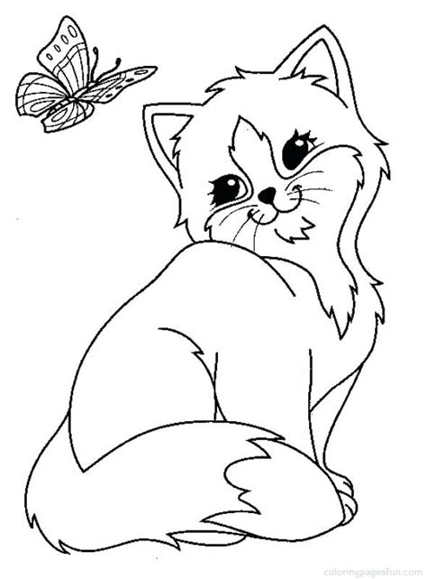 realistic kitten cat coloring pages