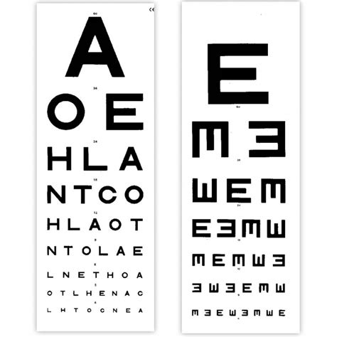 eye test chart  metre distance tvh sports supports mobility healthcare products