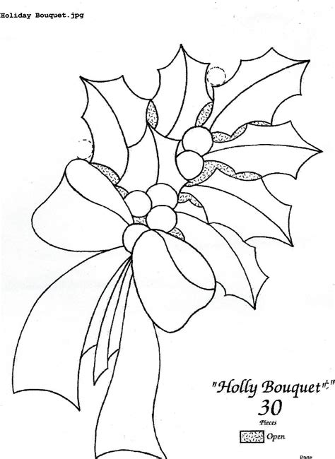 holly bouquet stained glass christmas stained glass patterns