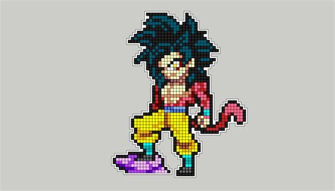 Goku Ssj4 Pixel Art Pixel Art Minecraft Pixel Art Art