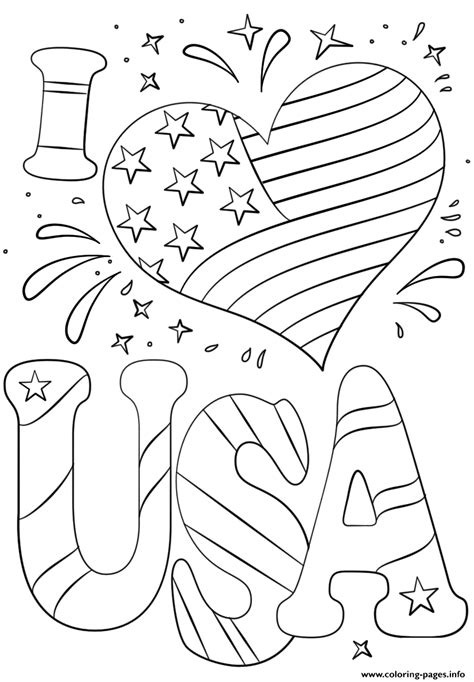 print  love usa  july coloring pages memorial day coloring pages