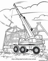 Coloring Crane Pages Construction Wrecking Ball Truck Printable Drawing Vehicle Site Trucks Colouring Color Bulldozer Building Vehicles Getdrawings Car Getcolorings sketch template