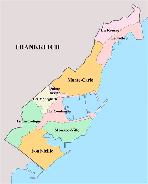 monaco karte mit regionen landkarten mit provinzen