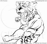 Bear Roaring Punching Angry Clipart Muscular Illustration Man Royalty Atstockillustration Vector 2021 Clipartof sketch template