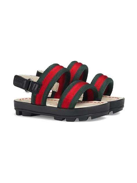 gucci kids toddler leather  web sandals black toddler sandals