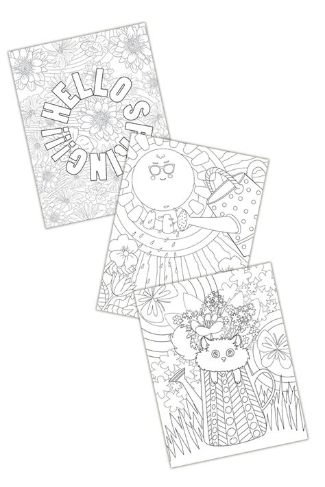 spring coloring pages  adults freebie finding mom