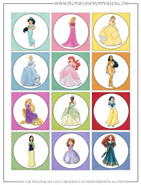 disney princesses printables images  pinterest