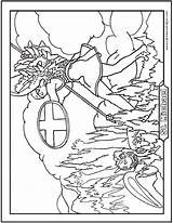 Archangel Saint Slaying Devil Honor Days Designlooter Getcolorings Getdrawings sketch template