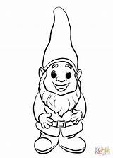 Coloring Gnome Pages Cute Printable Drawing sketch template