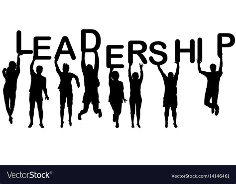 leadership concept  people silhouettes vector image