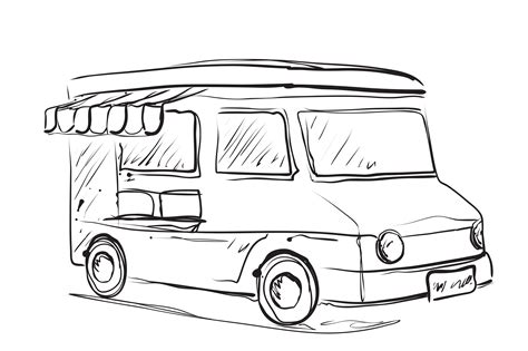 food truck sketch graphics creative market
