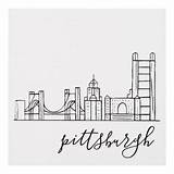 Pittsburgh Skyline sketch template