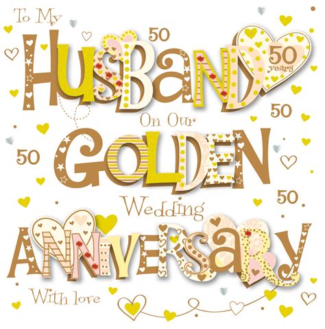 husband golden  wedding anniversary greeting card cards love kates