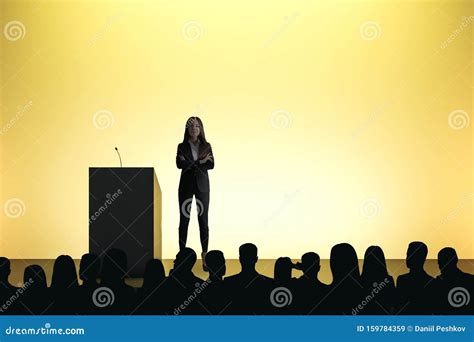 woman giving speech stock image image  institute