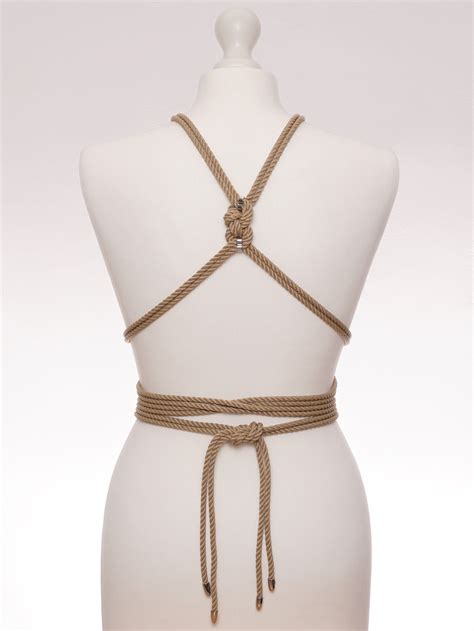self tie shibari rope bondage torso harness in beige etsy uk