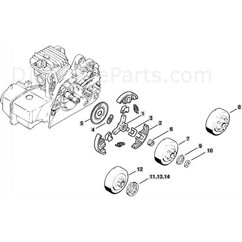 stihl ms  chainbsaw msc parts diagram clutch