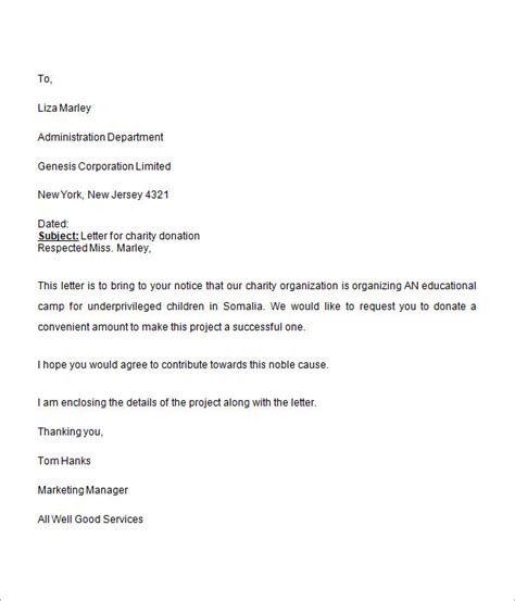 sample donation request letter   profit master  template