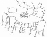 Table Coloring Dining Room Dinner Pages Chairs Getcolorings Printable Drawn Cha Color Getdrawings Colorings sketch template