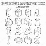 Household Appliance Outline Icons Set Stock Illustration Style Depositphotos Ylivdesign sketch template