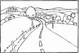 Landscape Pages Coloring Road Scenery Printable Kids Simple Colouring Landscapes Color Drawing Sheets Scenic Choose Drawings Board Adult Categories Teaching sketch template