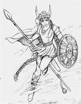 Valkyrie Drawing Deviantart Viking Coloring Pages Flight Norse Valkyries Warrior Drawings Female Line Mythology Girl Nordic Next Piece Adult Odin sketch template