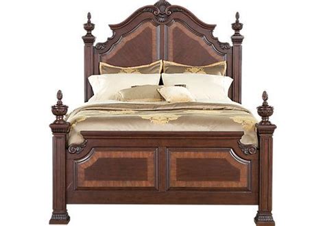 cortinella cherry 3 pc queen poster bed king bedroom