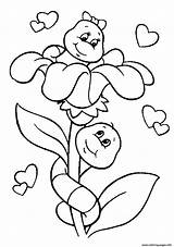 Coloring Pages Valentine Flower Caterpillar Printable Color Print sketch template