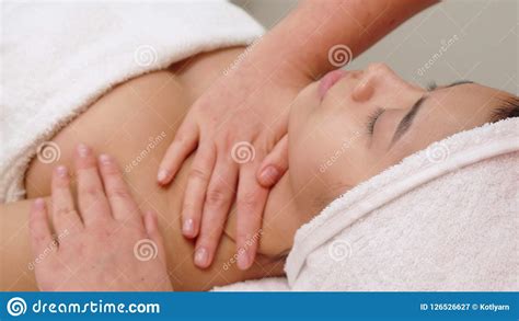 masseur massages girl`s shoulder stock image image of cosmetology