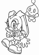 Sonic Hedgehog Coloring Pages Cream Printables Rabbit Printable Colouring Color Print Cartoon Library Clipart Popular sketch template