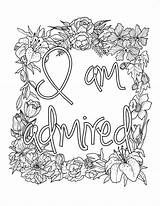 Affirmation Colouring Admired sketch template