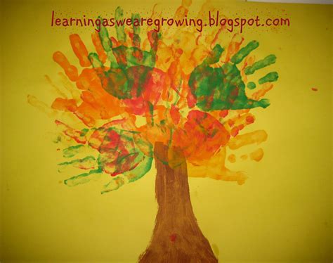 learning   grow  fall handprint craft
