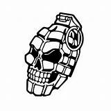 Grenade Skull Skulls sketch template