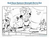 Samson Dot Strength God Gave Bible Activities Sunday School Puzzle Kids Dots Pages Connect Printable Coloring Children Activity Judges Sundayschoolzone sketch template