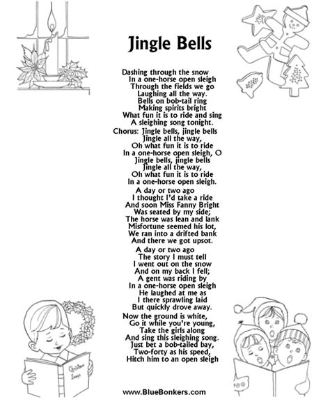 printable jingle bells lyrics printable word searches