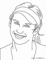 Anna Coloring Kournikova Close Color Tennis Pages Hellokids Print sketch template