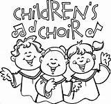 Church Coloring Singing Children Kids Choir Wecoloringpage Pages Sing School Music Clip Praise Songs sketch template
