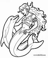 Mermaid Coloring Dolphins Pages Dolphin Color Hellokids Print Online Mermaids Sirene sketch template