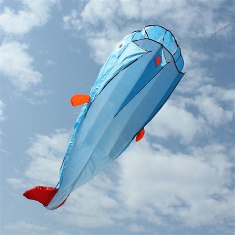 high quality 3d huge soft parafoil giant dolphin blue kite outdoor