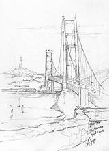 Francisco San Bridge Getdrawings Drawing sketch template