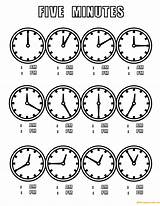 Minutes Pages Five Coloring Time Clock Para Color Worksheets Online Many Telling Colorir Salvo Supercoloring sketch template